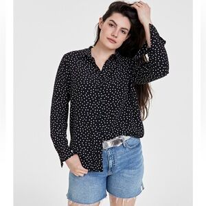 Women's Black Polka Dot Blouse